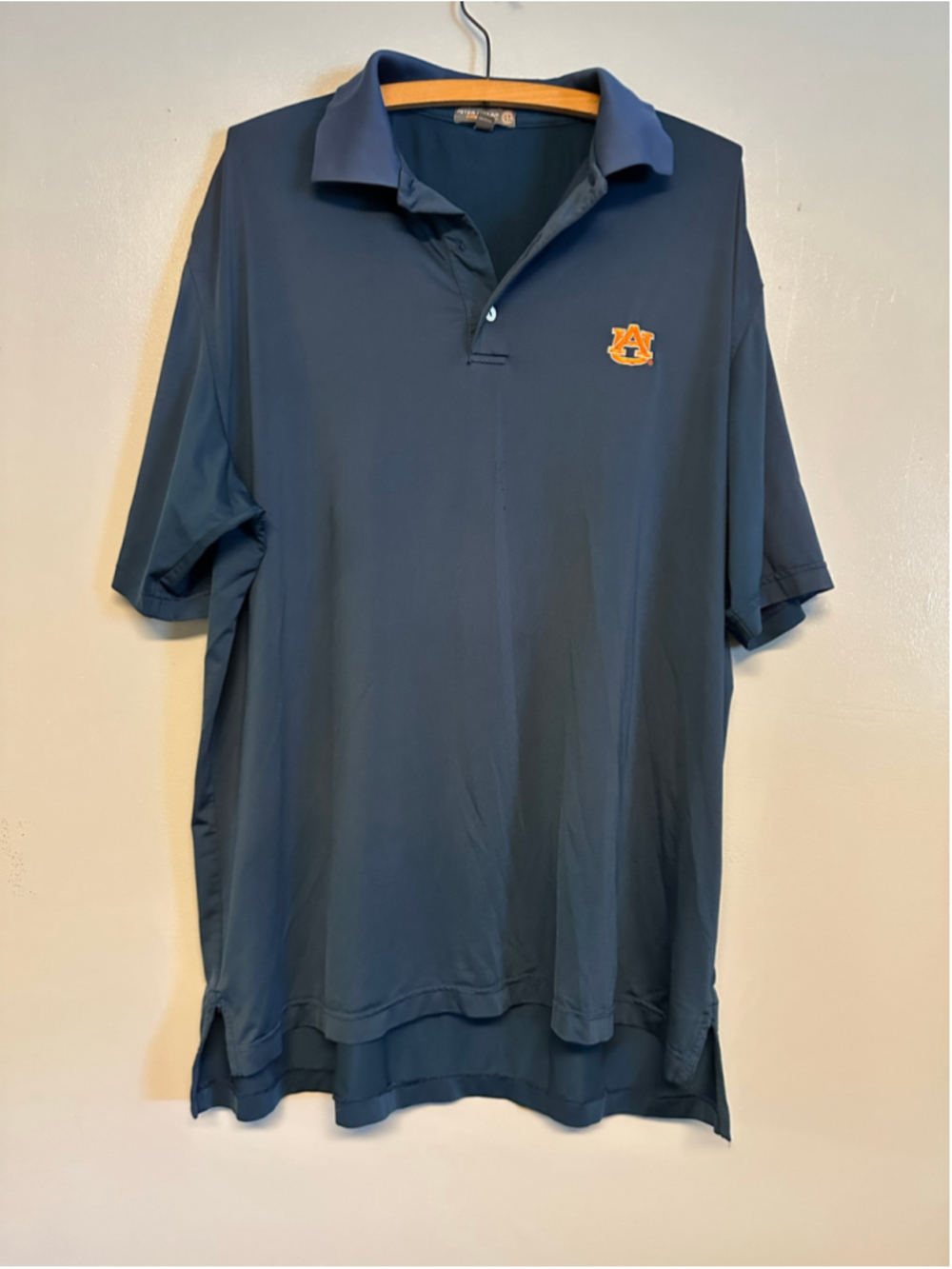 Peter Millar Auburn University Polo Shirt Navy Orange Size Large
